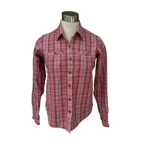 Cabela’s Red Plaid Cotton Button Up Shirt Small